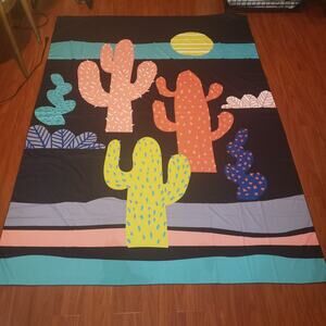 Fabric Panel Wall Hanging 80 x 60 "Cactus" New